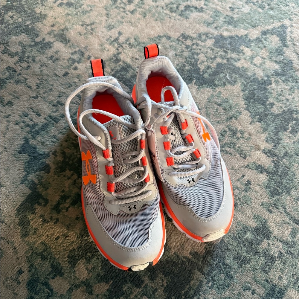 Under Armour Kids' Gray and Orange Sneakers